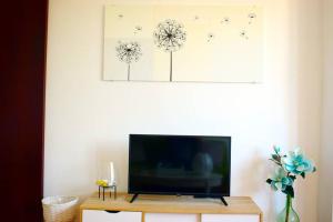 A television and/or entertainment centre at Magnificent sea view,clean and bright apartments