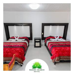 Postel nebo postele na pokoji v ubytování Hotel Maguey blanco
