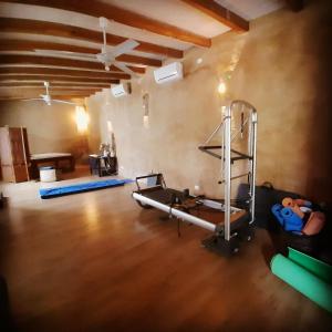 San Gregorio的住宿－La Fattoria Delle Tartarughe，一间带跑步机的健身房