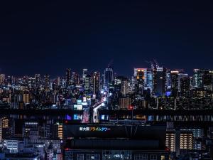 Vista generica su Osaka o vista sulla città dall'interno dell'hotel