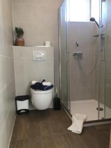 Koupelna v ubytování Apartments Jedro