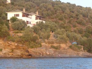 a house on a hill next to the water at Sea Front in Milina
