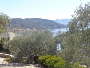 a view of a body of water with trees at Sea Front in Milina