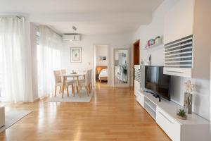 Televízia a/alebo spoločenská miestnosť v ubytovaní Apartman Aqua