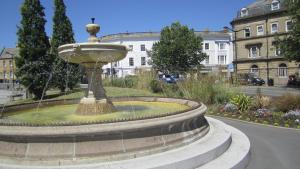 a water fountain in the middle of a street at Yeo Dale Hotel in Barnstaple