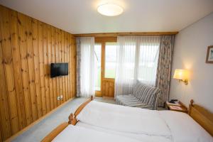 TV a/nebo společenská místnost v ubytování Motel de la Gruyère Restoroute
