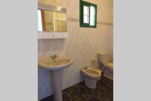 a bathroom with a sink and a toilet at Pozo de las Calcosas - El Hierro in Pozo de las Calcosas +12 photos