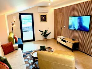 TV a/nebo společenská místnost v ubytování Apartments Pri nas