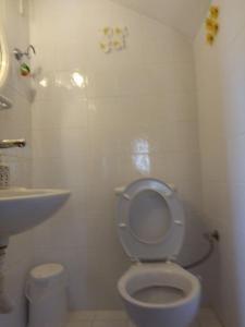 a bathroom with a toilet and a sink at AlkyonaBeach Polimeris in Platanitis +30 photos
