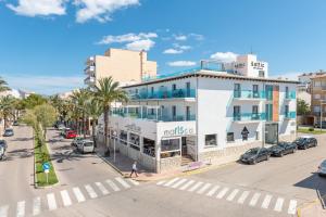 an overhead view of a building in a city at Llaut Boutique Hotel in Can Picafort