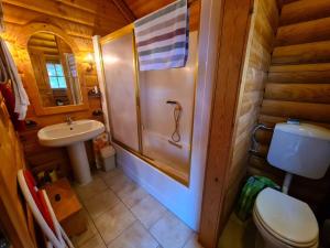 A bathroom at Charmantes Ferienhaus am Waldrand