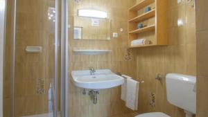 a bathroom with a sink and a toilet at Gästehaus Dobernig in Sankt Niklas an der Drau