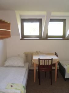 Postel nebo postele na pokoji v ubytování Hotel Pod skalou