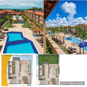 a collage of pictures of a resort with a pool at Ondas Praia Resort in Porto Seguro