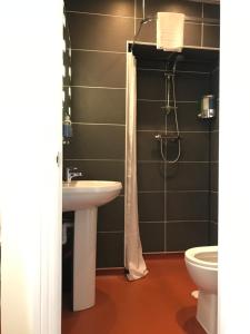 a bathroom with a sink and a toilet at Cassandra Guest House in Plymouth