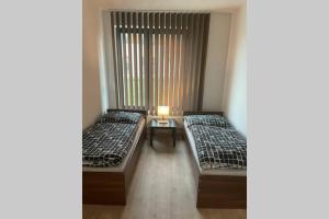 Postel nebo postele na pokoji v ubytování Apartmán za kostelem Čeladná
