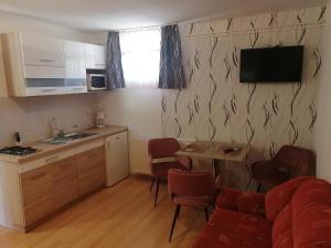 Kuchyň nebo kuchyňský kout v ubytování Tünde Apartman