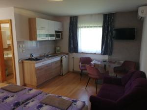 Kuchyň nebo kuchyňský kout v ubytování Tünde Apartman