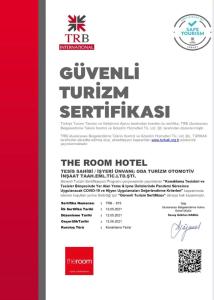 a flyer for a hotel with a red at The Room Hotel & Apartments in Antalya