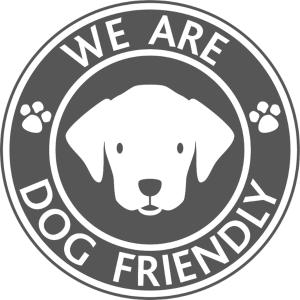 a we are dog friend sign in a circle at The Ramblers in Trusthorpe