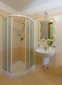 a bathroom with a shower and a sink at Bed&Breakfast Il Frantoio in Misano Adriatico