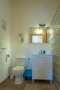 baño con aseo blanco y ventana en Casa Rural Muro de Aguas - Valdeté, en Muro de Ambas Aguas