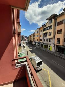a view of a street from a balcony of a building at Arriondas Toyos A in Arriondas