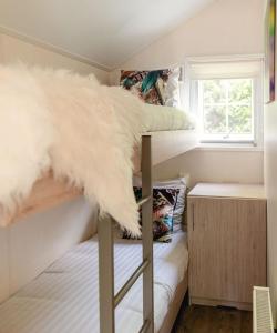 a bunk bed in a tiny house at Scandinavian lodge in Zuna