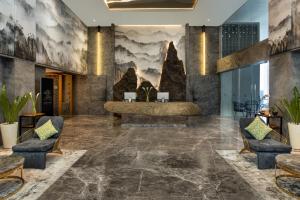 
The lobby or reception area at The Manohara Hotel Yogyakarta
