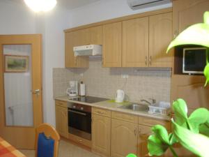 Kuchyň nebo kuchyňský kout v ubytování HOLIV Apartman