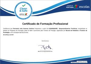 a screenshot of the clean safe website at Quinta Pedras De Baixo in Longos
