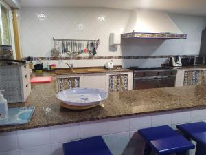 a kitchen with a large bowl on the counter at O Pazo in O Grove +38 photos