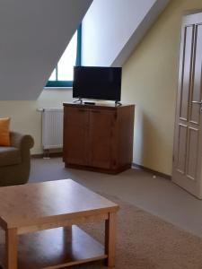 TV a/nebo společenská místnost v ubytování Kurparkstübl Bad Schandau