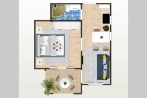Půdorys ubytování Rita Apartments - Sea-view apartment 2plus1