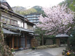 伊豆市にある坂聖　玉樟園の目の前に花木がある建物