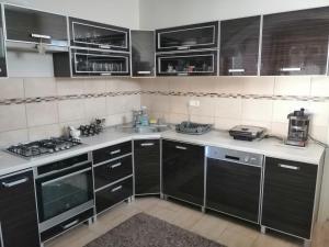 Kuchyň nebo kuchyňský kout v ubytování Elza Apartman