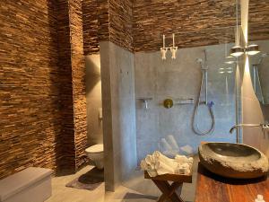 Baðherbergi á Pfändertraum Luxus Ferienhaus +30 myndir
