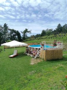 einen Wasserpark mit Rutsche und Pool in der Unterkunft La Casa dei Nonni in Chianni