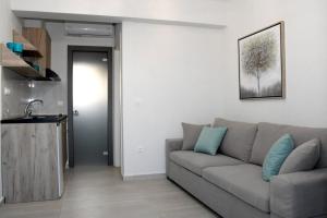 Kuchyň nebo kuchyňský kout v ubytování Theano Luxury Suites Nikiti