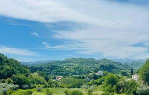 a view of a valley with trees and mountains at La collina su Ascoli in Ascoli Piceno