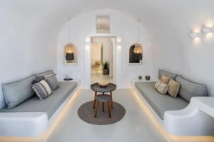 Χώρος καθιστικού στο Deep in cave suites