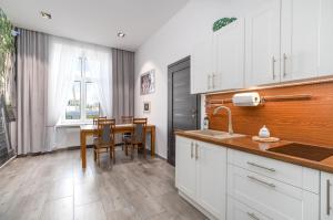 Kuchyňa alebo kuchynka v ubytovaní Nasze Kamienice Apartament Express Rzeszów Główny