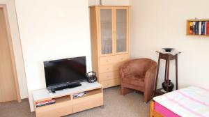 Televisyen dan/atau pusat hiburan di Ferienwohnungen an der Muehle Fami