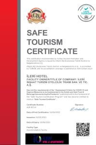 una captura de pantalla de un certificado de requisa de emplazamiento en İleri Hotel & Apartments, en Cesme