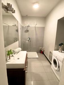 Koupelna v ubytování Accommodation near city center Brno