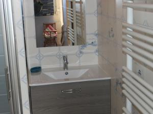 a bathroom with a sink and a mirror at Gîte Chaumont-sur-Loire, 4 pièces, 6 personnes - FR-1-491-240 in Chaumont-sur-Loire