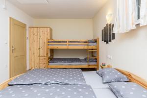 Bunk bed o mga bunk bed sa kuwarto sa Peaceful Rogla Apartment