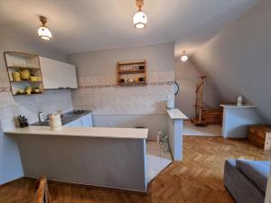 a kitchen with a sink and a counter top at Apartament Droga na Bystre 9a in Zakopane