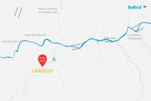eine Karte von Kameez mit einem roten Stoppschild in der Unterkunft Casa de Monsanto | Lamego in Lamego
