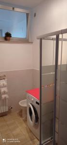馬帝斯茲羅的住宿－Casa Vacanze da Franco，一间带洗衣机和卫生间的浴室